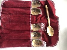6 X BRASS T-SPOONS FROM THAILAND ( NEW)
