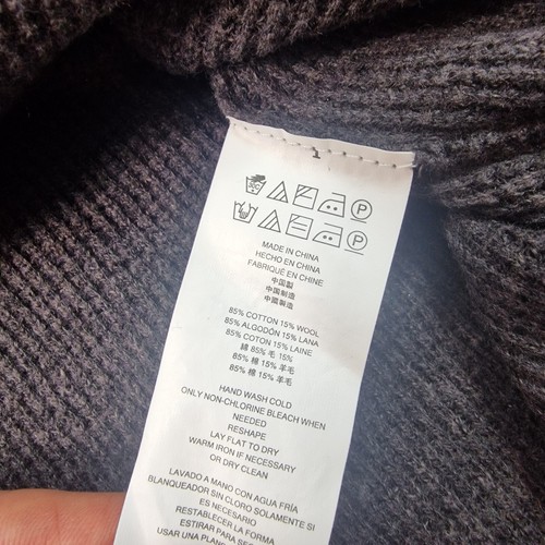 Michael Kors Waffle Knit Jumper Mens Medium Dark Grey Cotton Wool Blend - Picture 14 of 16