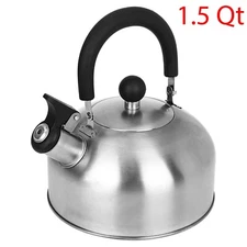 Whistling Tea Kettle Stainless Steel 1.5-Qt Whistle Teapot Top Stovetop Handle