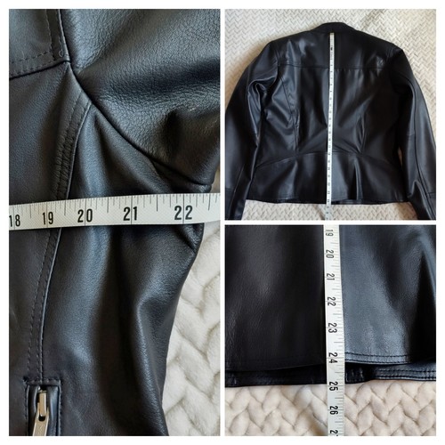 NEW Women Real Leather Motorcycle Jacket Genuine Cowhide Biker Racer Peplum NWOT - Picture 12 of 13