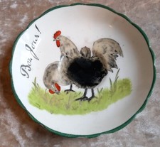 HAMMERSLEY LONGTON saucer Wemyss style Bon Jour chickens Cockerels 13.5cm