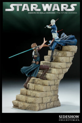 SIDESHOW STAR WARS CLONE WARS ANAKIN VS ASAJJ DIORAMA COLOR 2009