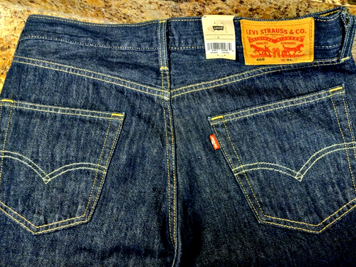 Pantaloncini uomo Levi's 469 blu denim larghi 31 x12" seduta sotto vita e ginocchio cotone - Foto 18 di 20