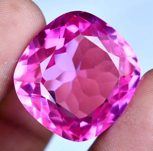 71.55 Ct Natural Pink Ruby Flawless Cushion CERTIFIED JAALI Cut Gem from Mogok - Picture 5 of 7