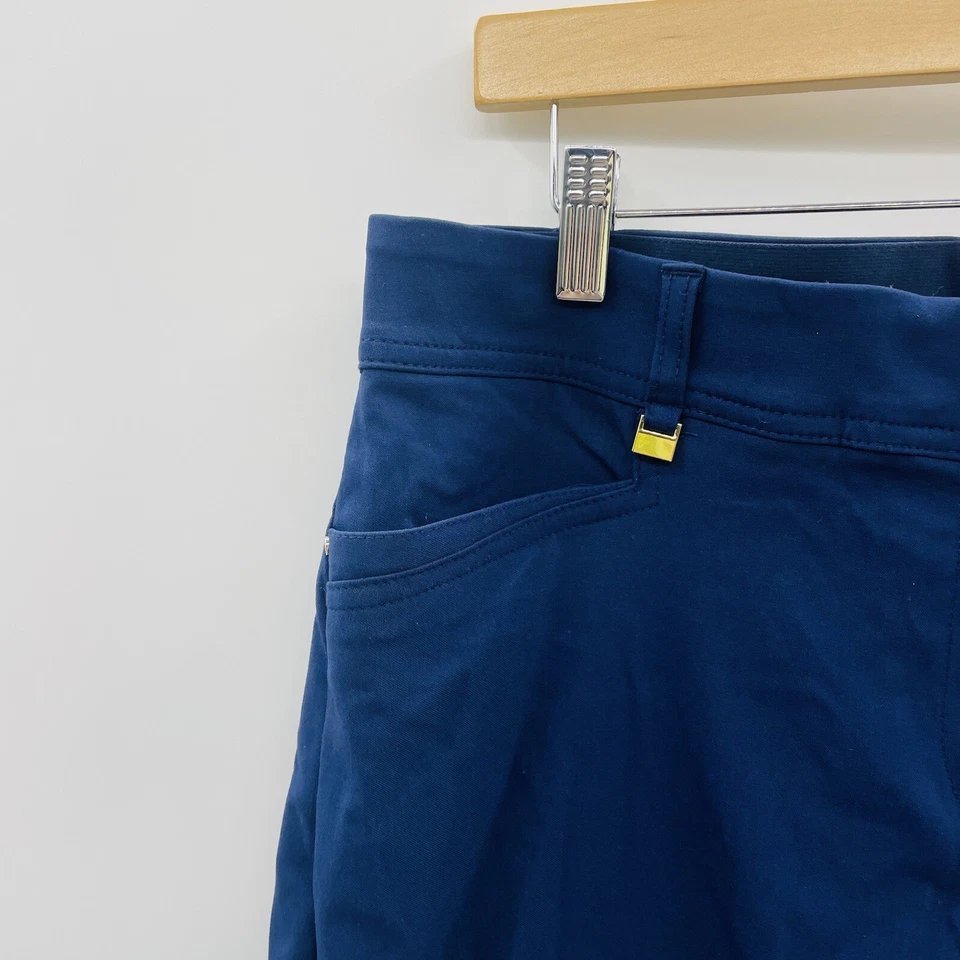 JM Collection Womens Petite Short 14PS Tummy-Control Curvy Fit Pants in Blue $49 - Image 3 of 4