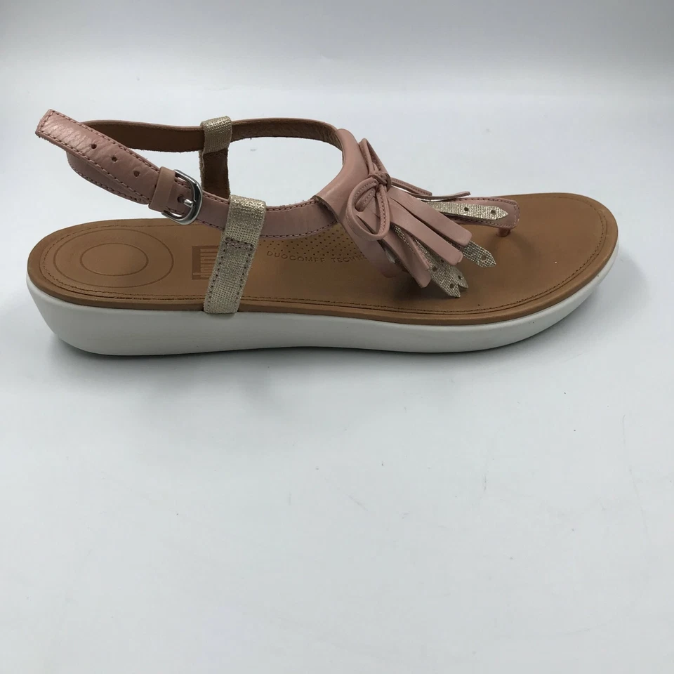 Одиночные босоножки для правой ноги с бахромой Tia плоские сандалии пыльно-розовые 8 - Изображение 3 из 4