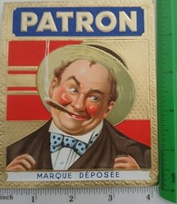 PATRON - OUTER CIGAR BOX LABEL - ORIGINAL - APRX 4" × 5"