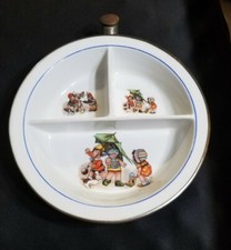 Vintage BABY FOOD WARMER Serving BOWL Excello Kids Playing Theme Ceramic Chrome