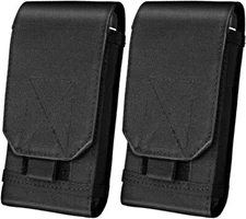 2x Black MOLLE Tactical Pouch Waist Holster Pouch Belt Phone Holster Slim Case