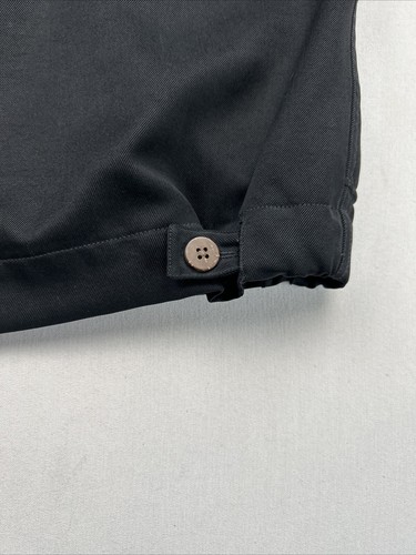 Vintage Tommy Bahama Mens Large 100% Silk Black Full Zip Jacket Sunfading - Picture 15 of 16