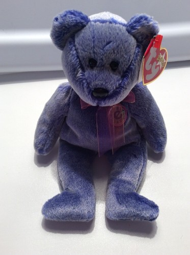 TY PERIWINKLE THE E BEAR BEANIE BABY RETIRED 2000 MWMT - Picture 7 of 7