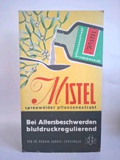 Original Pappschild DDR Werbung Mistel Spreew&auml;lder Pflanzenextrakt VEB P.F.S.