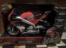 Sunny Days Entertainment Maxx Action Super Bike with Wheelie Feature – Red... 
