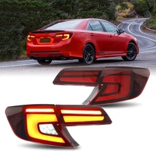 HCMOTION Full Red LED Tail Lights for 2012-2014 Toyota Camry Tail Light Kits