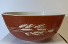 Vintage PYREX Autumn Harvest Wheat Mixing Bowl #404 Nesting Deep Orange Rust Red
