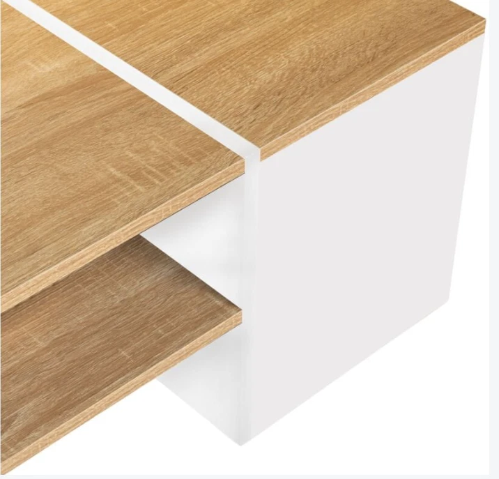 Table basse bar contemporaine - Avec coffre - Bois - Blanc - Photo 2/3