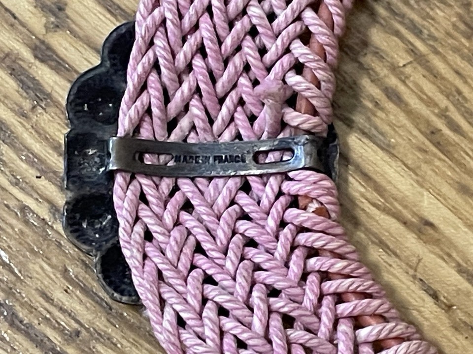 Cord Texture Dusty Rose Pink Ornate Dark Metal Clasp Closure Pendant ...