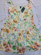 Women's Hook and Eye Romper Wild Fable Light Yellow Floral Size XL