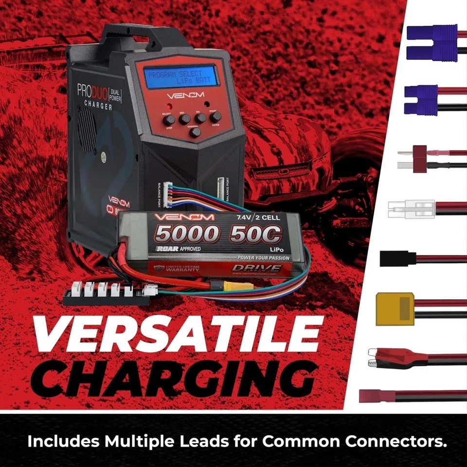 Venom Power Pro Duo LiPo Battery Charger - LCD Screen, Charging Leads - Balan... - Image 3 of 4