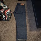 Levi's Men's Straight Fit Dark Wash Blue Denim Jeans Cotton Button Fly 5-Pocket — photo 3