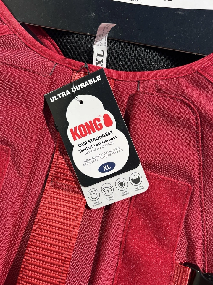 KONG Tactical Dog Vest/Harness. Red Size XL With Carry Pouches - Image 2 of 4