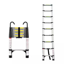 Telescoping Ladder, 8.5 Ft. Aluminium Alloy Portable Extension Ladder for Indoor