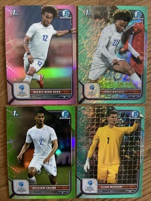 2022-23 Bowman Chrome Under21 Lot Frankreich Antiste /125 Meslier/125 Beka/150 +