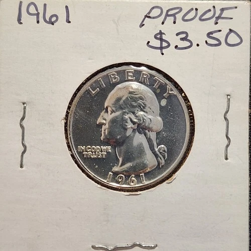 1961 Proof Washington Quarter. 25 c High Grade. . Free Shipping