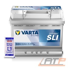VARTA AUTOBATTERIE DYNAMIC SLI 60Ah STARTERBATTERIE 540A D24 + 10g POL-FETT