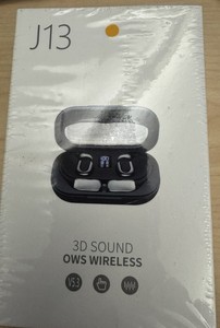 J13 OWS Bluetooth Wireless In-Ear Earbuds, Noise Canceling Mic, Black