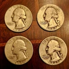 $1 FACE 1940's Washington Silver Quarters 90% RARE random dates 40-49