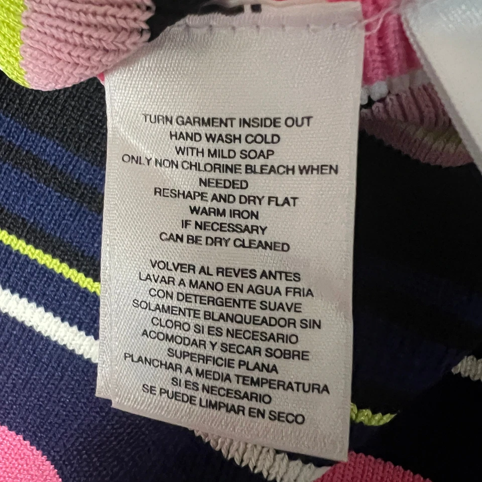 Falda Tejida Rachel Roy Abril Rayas Rosa Blanco Azul Marino Negro Bodycon Midi Para Mujer M Foto 3 de 4