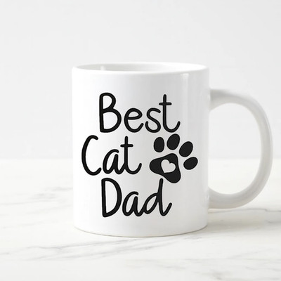 Best Cat Dad Ceramic Mug Cute Cat Lover Gift Funny Coffee Tea Cup for Men