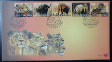 AFRIQUE du SUD - POSTE AÉRIENNE PA N°138/142 ANIMAUX sur LETTRE FDC PREMIER JOUR