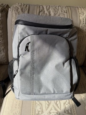 SEEHONOR Gray Insulated Cooler Backpack Polyester Zipper Front Pocket Mesh Sides