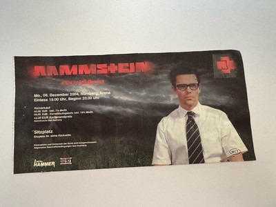 Rammstein Ticket 2004 Tour - Nürnberg Arena - Konzert Karte Vintage