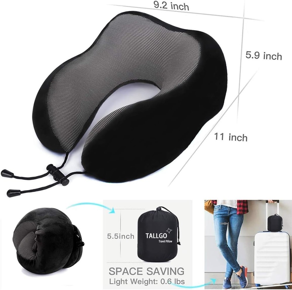 Travel Pillow, Best Memory Foam Neck Pillow Head Support Soft Pillow for Slee...