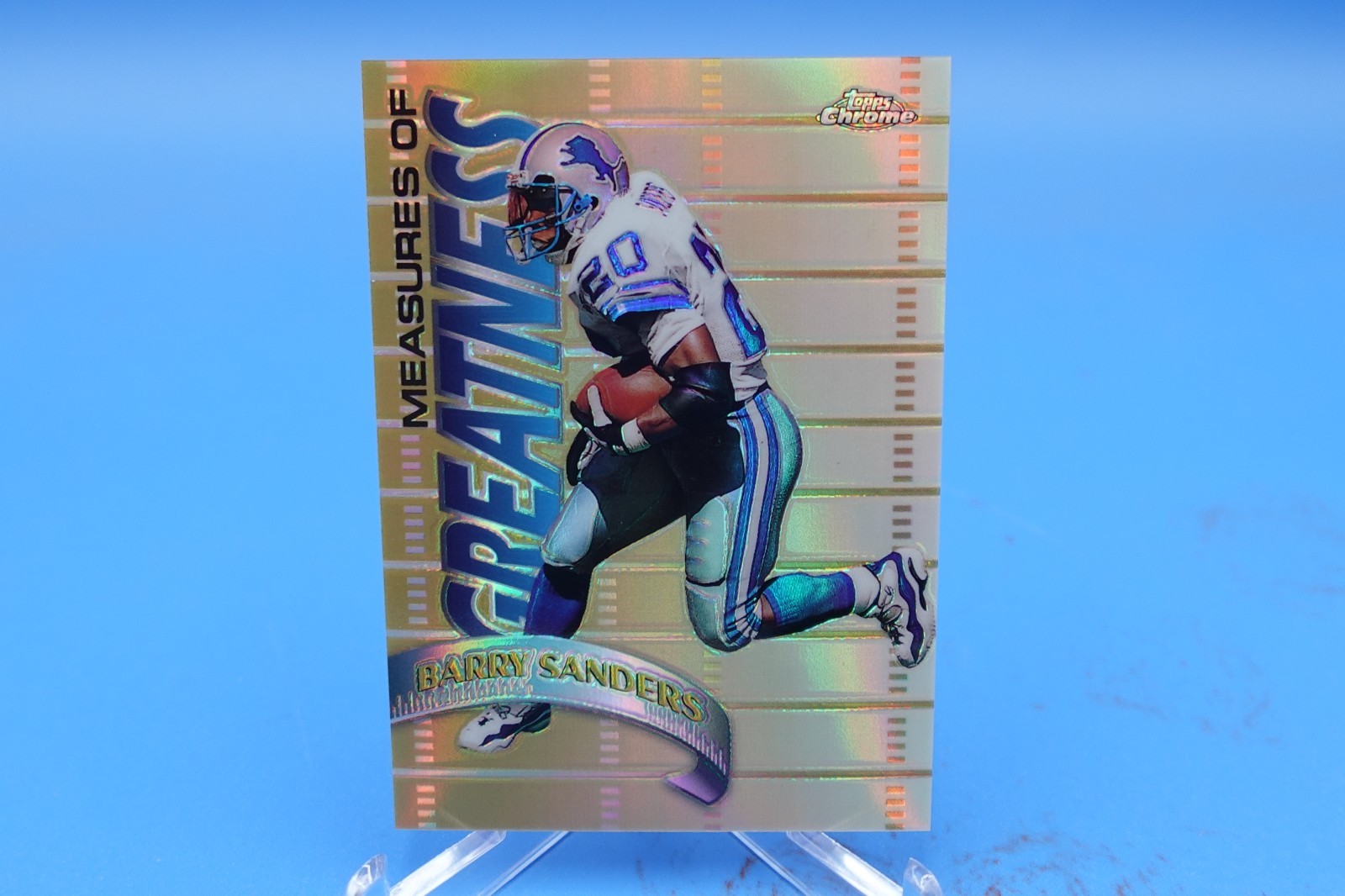1998 Topps Chrome Measures of Greatness Barry Sanders MG10 Refractor