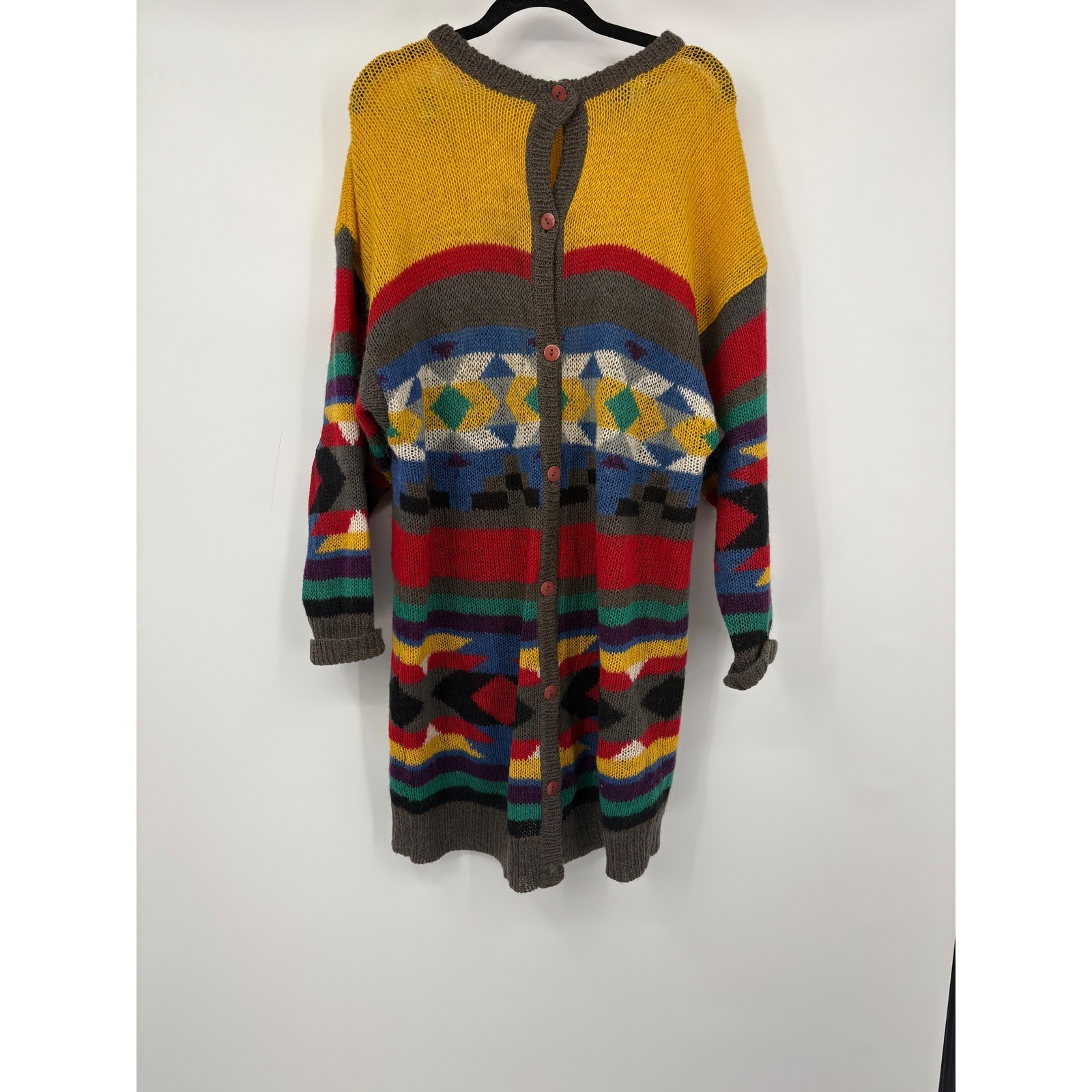 Commander Geometric Pattern Knit Long Cardigan Sw… - image 2