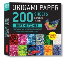 Origami Paper 200 Sheets Birthstones 6" (15 Cm): Photographic Designs from Natur