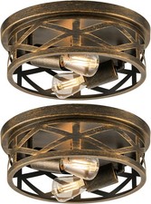 Flush Mount Ceiling Lights, 2-Light Hallway 11inch, 2 pcs Oil-Rubbed Bronze
