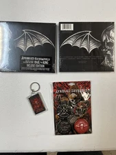 Avenged Sevenfold Merch Bundle-poster, keychain, pins, 2x Deluxe Edition CDs