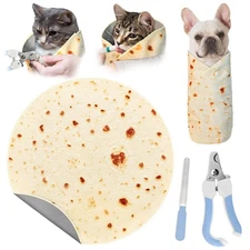 Grooming Wrap 31.5 in + Nail Clippers Kit | Self-Stick Dog Cat Burritottttttt...
