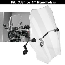 For Honda Shadow VLX 600 VT600 VT600C 15.5" Clear Windshield 7/8" 1" Handlebar