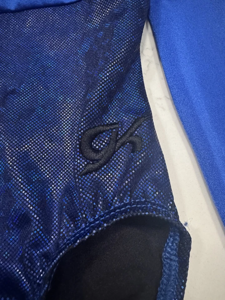 GK Elite Competition CL Child Large L Gymnastics Leotard long sleeve EUC Sparkly - Image 4 of 4