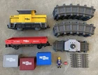 Vintage Playmobil 5258 City Action RC Freight Train Flat Car Containers Tracks