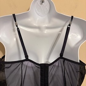 Shirley of Hollywood Vintage Lace Black Chemise Lingerie L