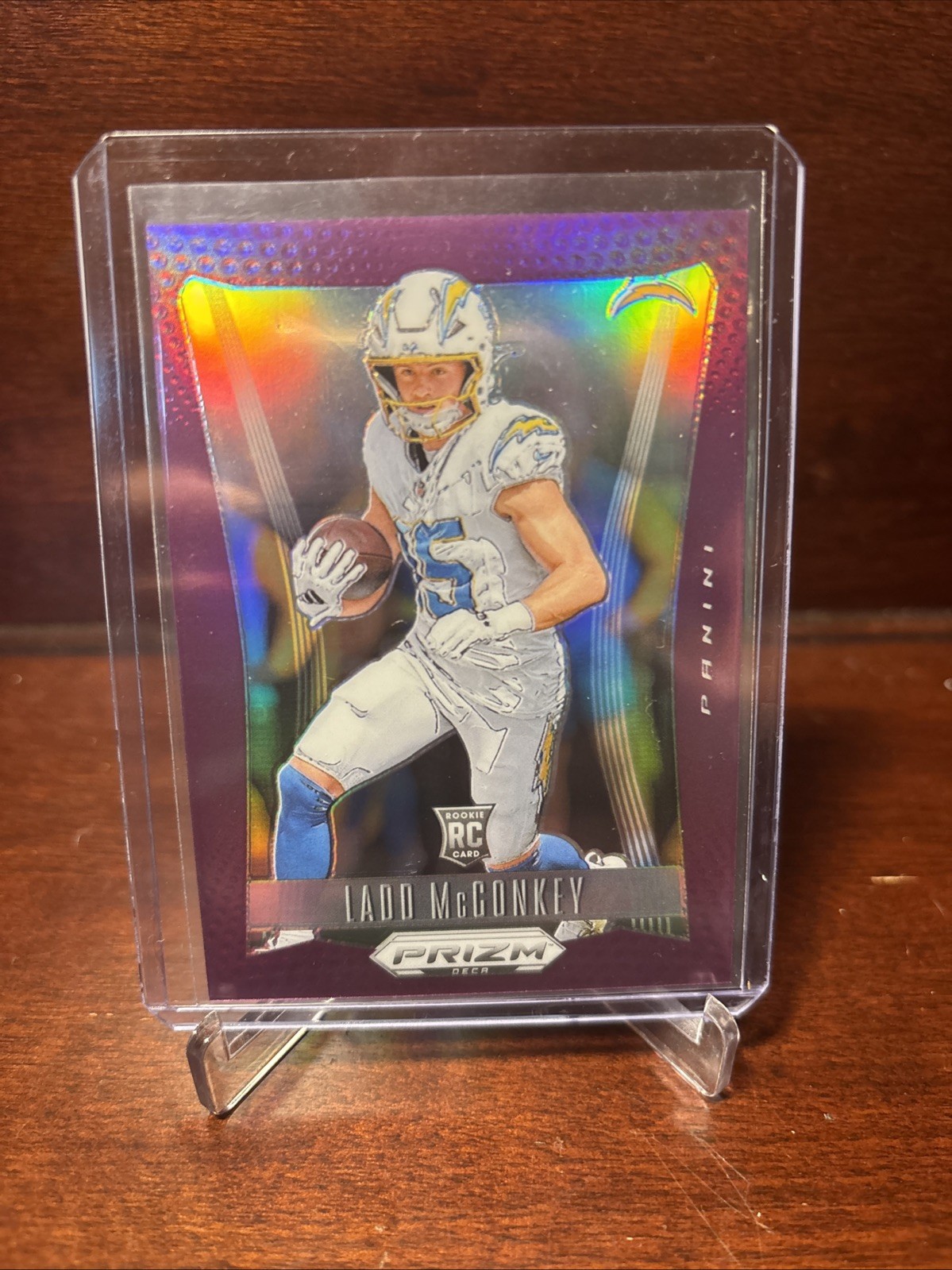 2024 Panini Prizm Deca - Ladd McConkey #181 Purple Prizm /99 (RC)