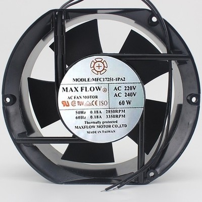 1 pcs MAXFLOW  Fan  MFC17251-1PA2 AC 220/240V 60W 17cm 17251 2 wire *yt