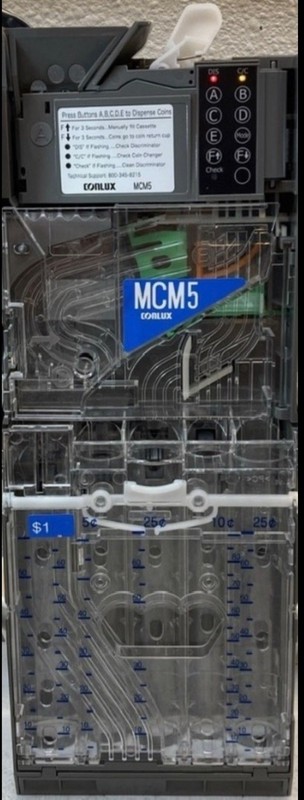 Conlux MCM5 MDB 5-Tube Coin Changer w/ $1 Tube –  Never Used in Field